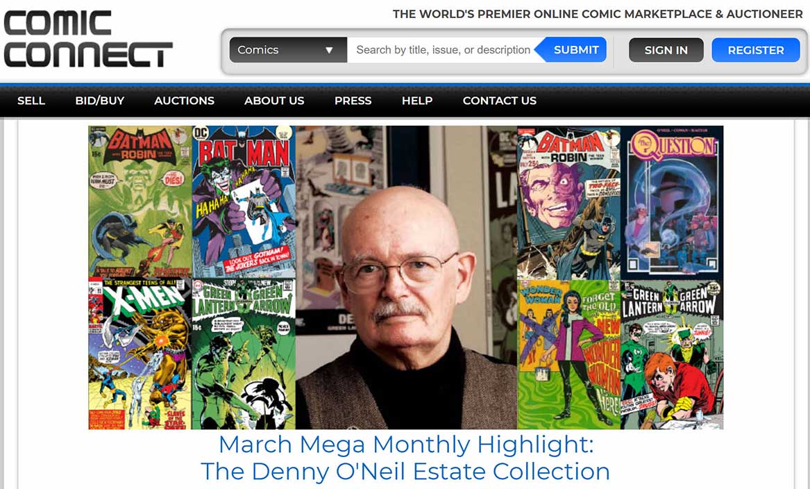 header screenshot from ComicConnect for O'Neil auction<meta name=